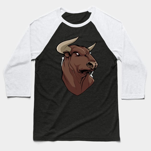 taurus zodiac design Baseball T-Shirt by origamiconcept